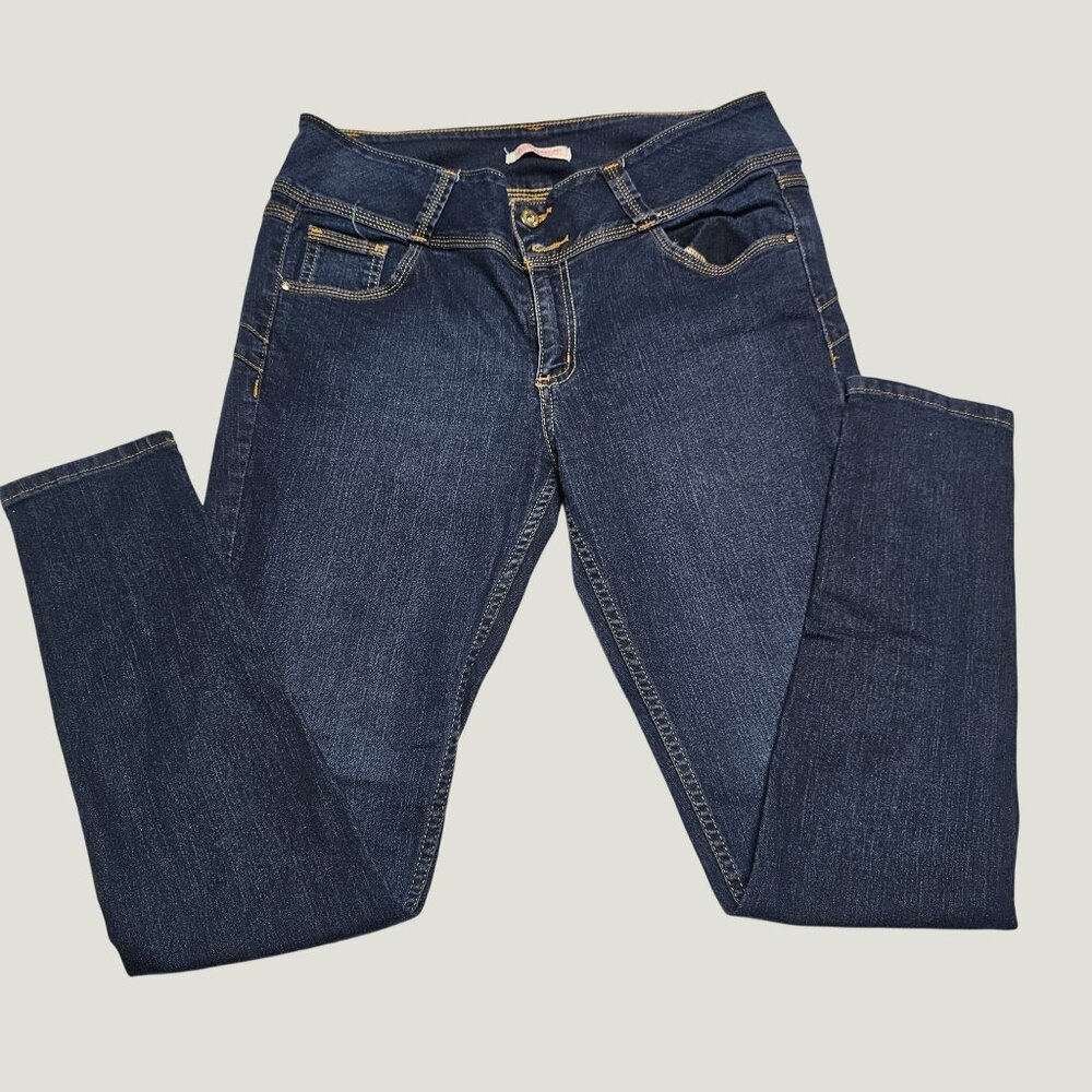 Andrea Womens Dark Wash Blue  Jeans Cotton Blend Stretch Denim  Size 11